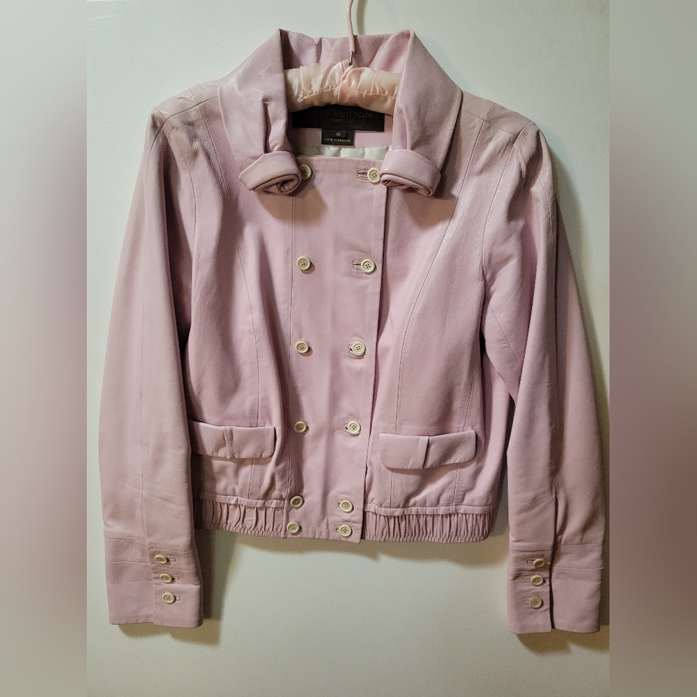 Louis Vuitton Pink Calf Leather Women's Jacket  💯Authentic